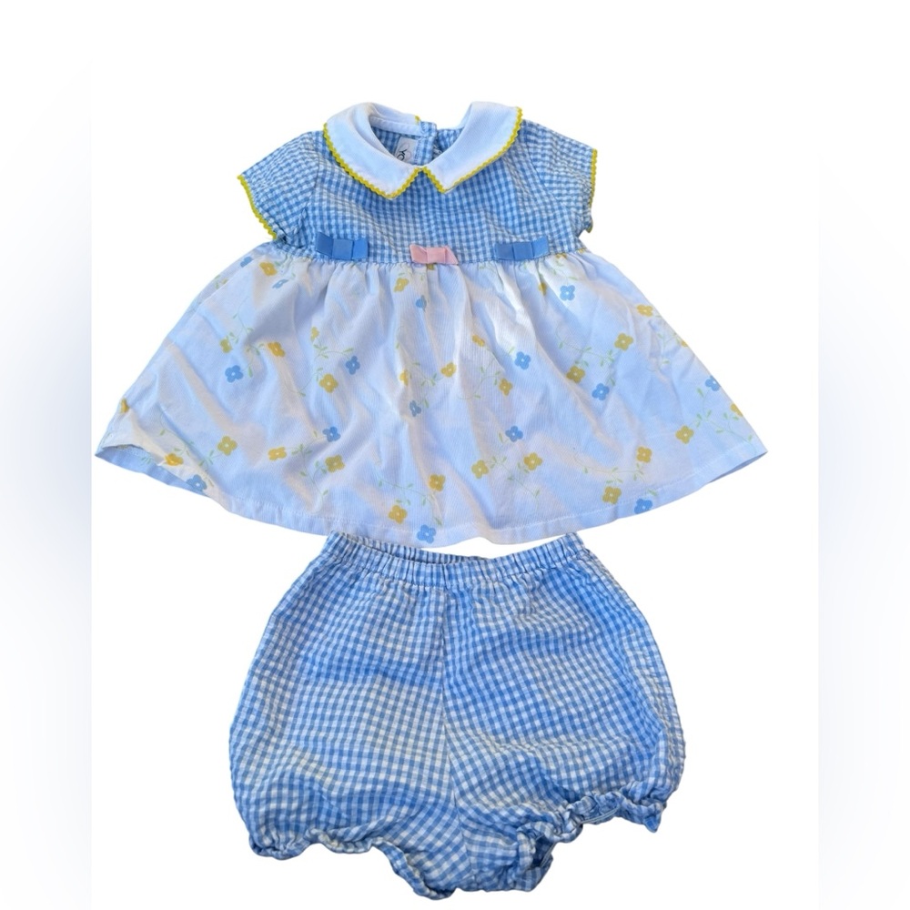 Youngland Blue and White Floral Diaper Cover Set 18 months